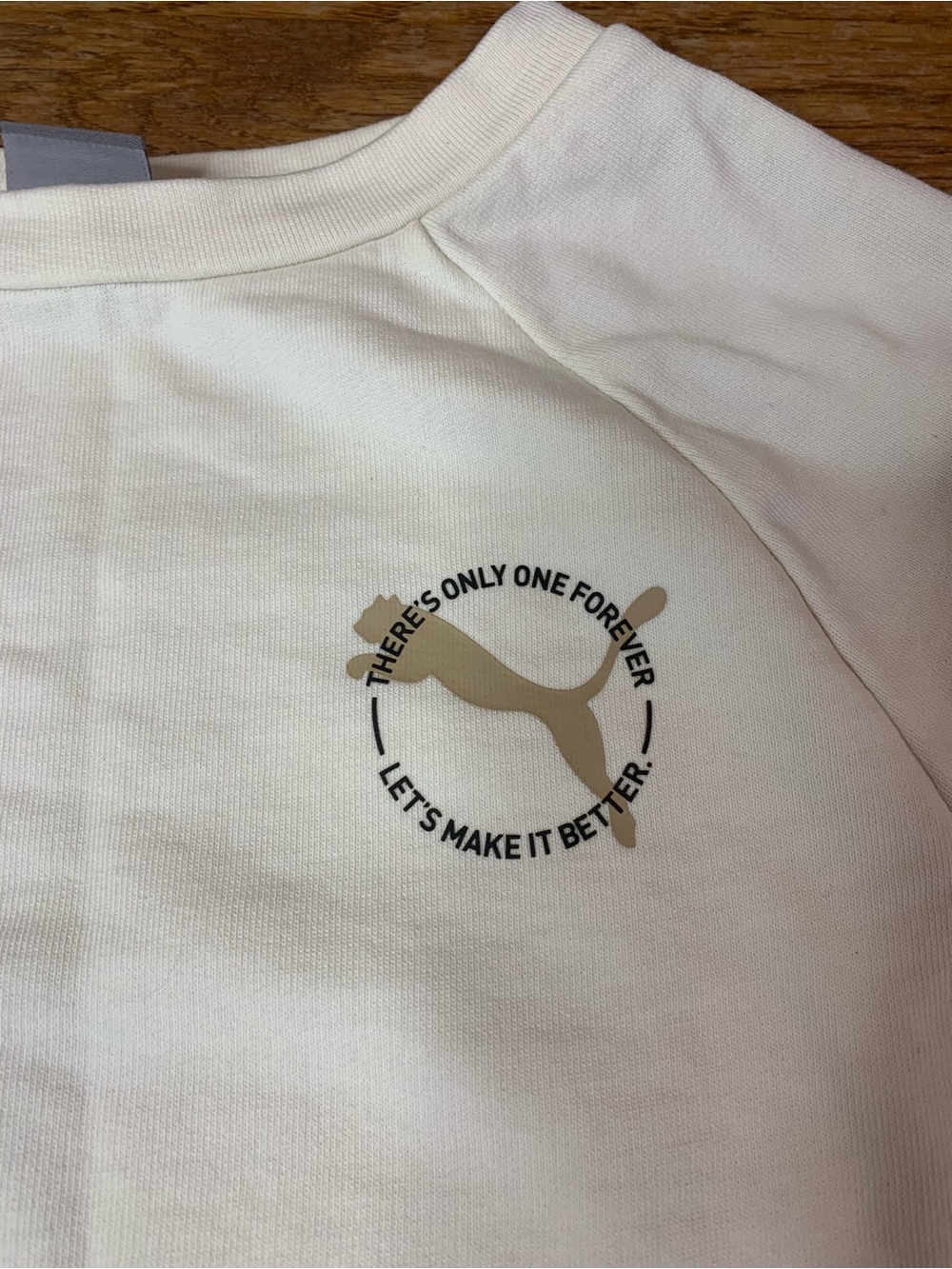 Puma Cream Off-White Graphic Crewneck Sweatshirt Small S - Picture 4 of 7
